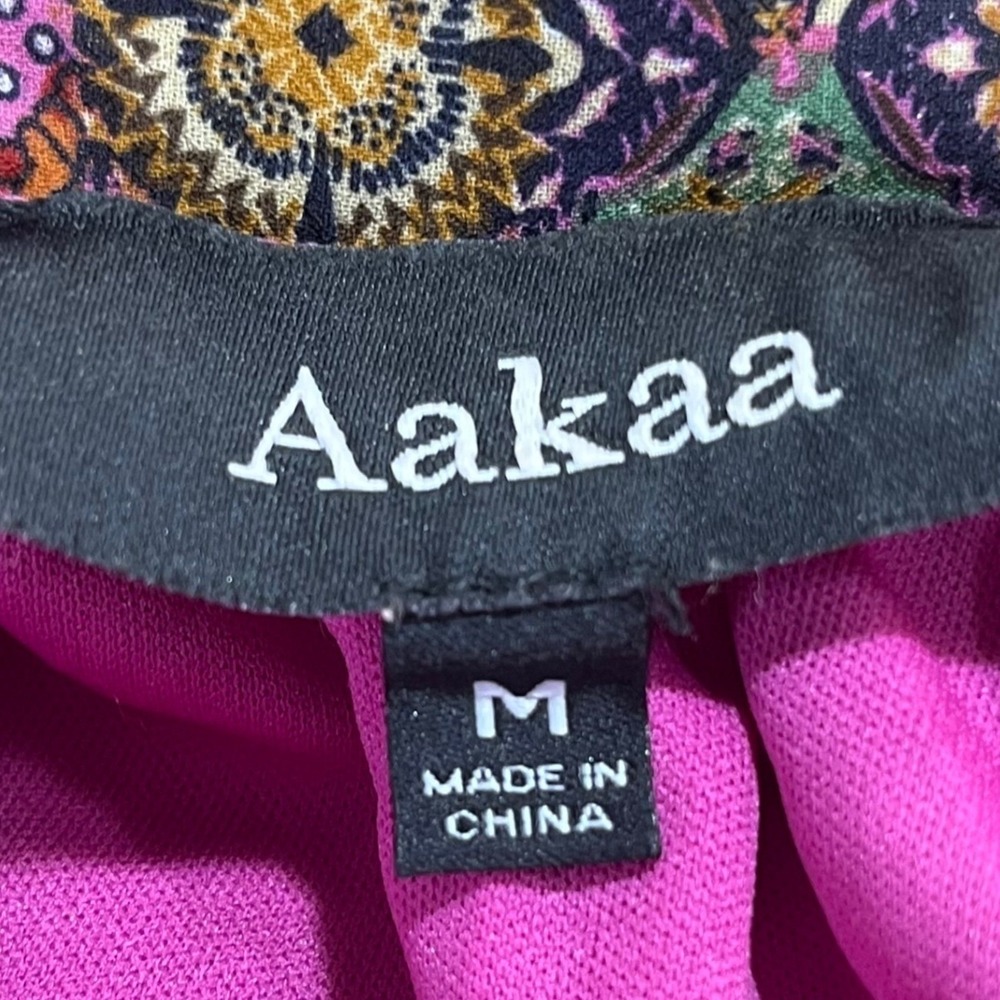 Aakaa Peasant Cottage‎ Western Boho Artsy Multicolored Tiered Mini Dress Medium - Picture 6 of 8